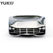 YUKI men''s European and American fashion creative titanium steel ring finger ring design fashion front defensive ring