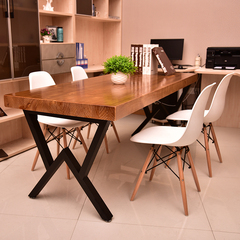 美式餐桌复古餐桌铁艺实木餐桌椅组合会议桌小户型餐桌咖啡厅桌椅