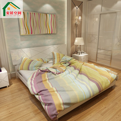 AJKJ简约现代白色板式床 卧室双人床1.5/1.8米高箱气动储物床婚床
