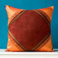 原创麂皮绒抱枕靠垫靠枕套尼泊尔风情布艺几何古典民族沙发垫坐垫