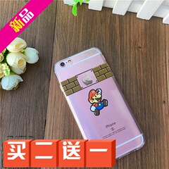 恶搞苹果6se超级玛丽里奥iPhone6splus5se超薄创意硅胶透明手机壳