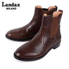 Landax意大利手工男士短靴 新款真皮休闲皮靴 英伦复古男靴潮