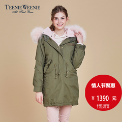 Teenie Weenie小熊2016冬季新品女士经典连帽套头卫衣TTMW68960I