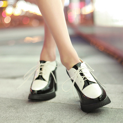 2015 spring simple shoes retro shoes designer shoes fashion trends spell rough high heels shoes