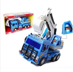 超大耐摔耐玩惯性回力工程车拖车挖掘机挖土车大卡车男孩车玩具
