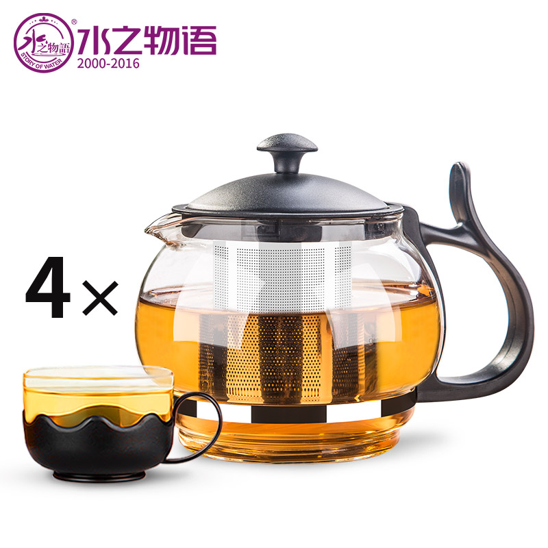 水之物语 耐热花茶玻璃泡茶壶 耐高温过滤大号家用泡茶器泡茶壶产品展示图4