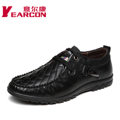 YEARCON/er Kang in spring and autumn the new leather soft casual shoes men's shoes laced leather shoes men's shoes