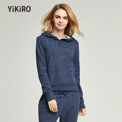 Yikiro2016秋装新款女装上衣休闲外套加厚修身套头连帽卫衣女