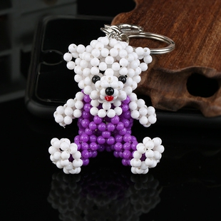 手工diy串珠小熊挂件材料包散珠成人编织制作钥匙包包小挂件饰品
