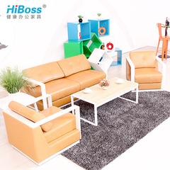 【HiBoss】现代简约办公沙发接待会客沙发真皮商务沙发办公室沙发