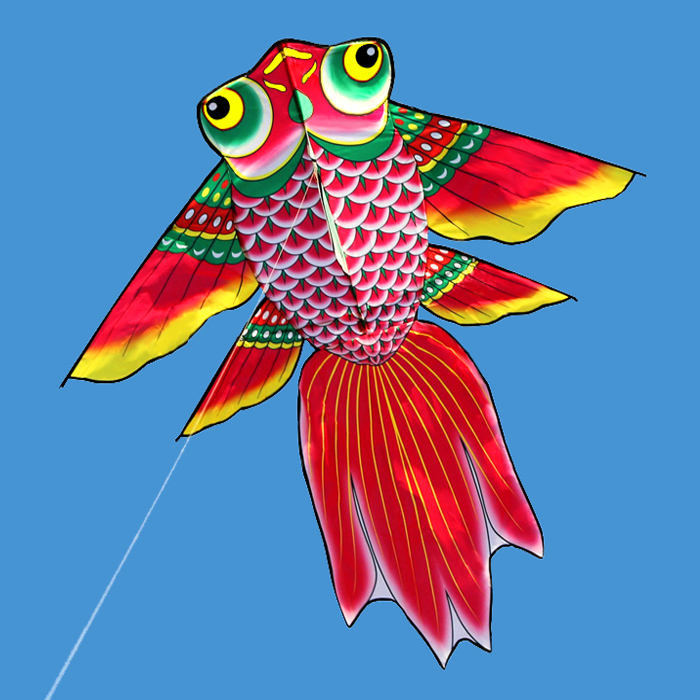 红红火火金鱼风筝鲤鱼锦鲤大型成人儿童卡通线轮微风易飞潍坊风筝
