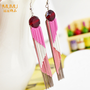 Mu-Mu-female Bohemian fashion jewelry earrings temperament Joker hypoallergenic earrings long tassels floating Z10