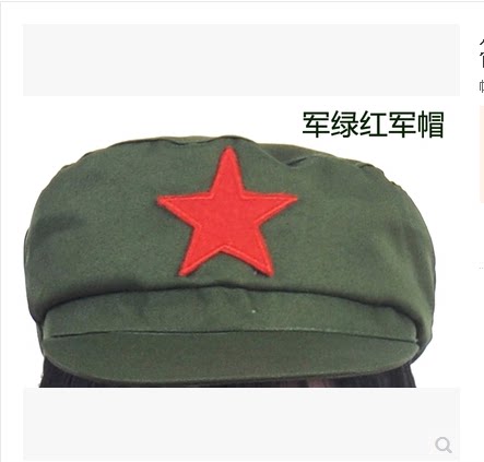 一折军帽男 五角星_红军帽五角星帽子 男女老式军帽八角帽 革命舞台