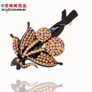 Package mail smiling Korean cherry rhinestone hair clips. Vertical clamp beautiful spring clip hair cross clamp