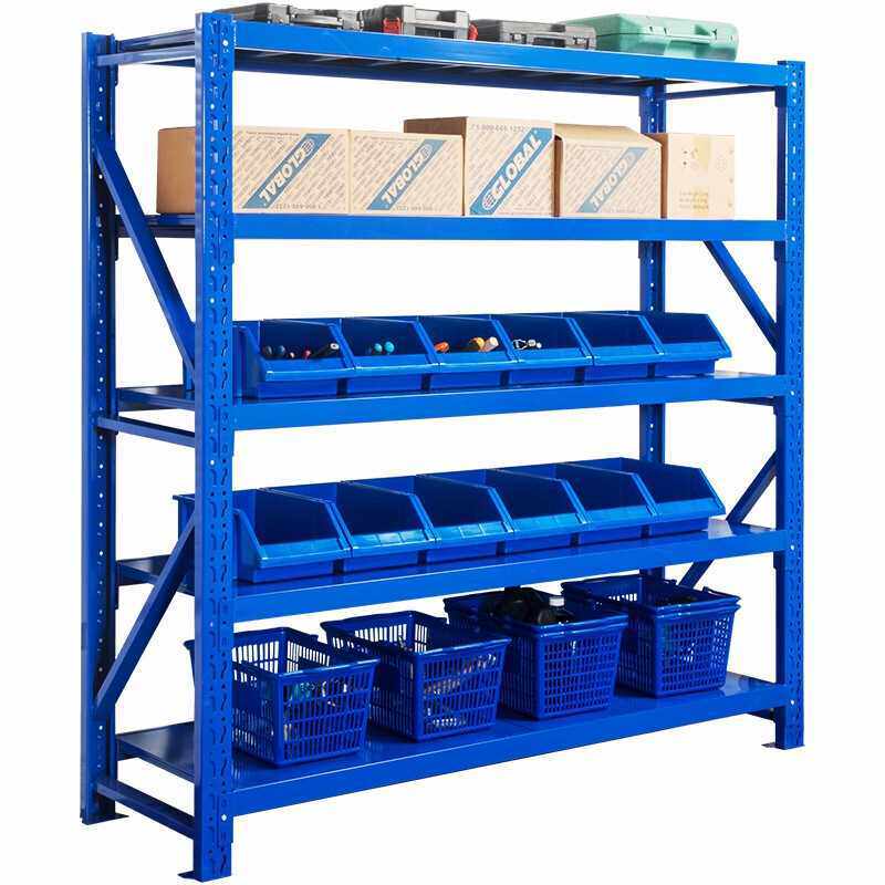 实邦 中型仓储货架5层重型库房货架金属五层置物架仓库货架280kg_不