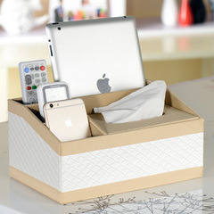 纸巾盒高档欧式创意 多功能皮质抽纸盒 桌面遥控器收纳盒 包邮