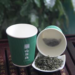 吉贡狗牯脑绿茶茶叶 一次性带茶叶纸杯10只装家庭招待会议用泡茶