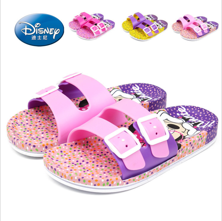 迪士尼2015夏季新款男童女童卡通防滑家居凉拖鞋儿童一字沙滩凉鞋
