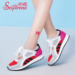 Interesting new Korean version 2015 summer involved collision with breathable mesh surface with Forrest Gump running women shoes T52628