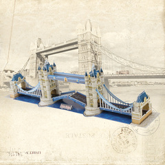 乐立方正品纸模 伦敦双子桥 建筑模型MC系列MC066h