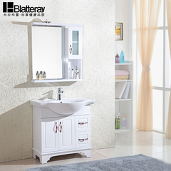 布拉特雷橡木浴室卫浴柜组合立柜纯白实木0.8-1.2米8102