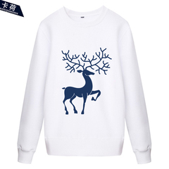 卡荷2015新品麋鹿卫衣春秋上衣男情侣外套女生圣诞节驯鹿衣服