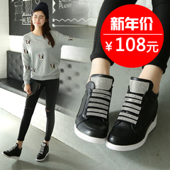 2015 new rhinestones high high shoes in women's shoes platform wedges Shoes Casual Shoes Sneakers boots flashes women