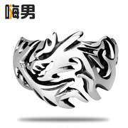 Free engraving! Aggressive national wind Dragon personality people ring titanium steel rings men''s index finger and ornaments