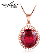 Thai Ruby 925 Silver necklace pendant jewelry gold-plated necklace girl Korean version of clavicle MOM necklace accessory