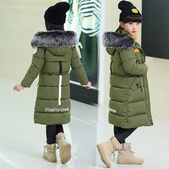 童装女童冬装棉衣外套2016新款韩版中大童加厚中长款儿童毛领棉袄