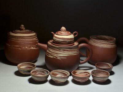 中国非物质文化遗产传承人 四大名陶钟鸣《壶中壶》套壶