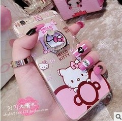 卡通HELLOKITTY指环壳IPHONE6多啦A梦机器猫手机壳6代带挂绳PLUE