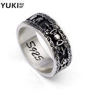 YUKI men direct monsters ball and six-word memoirs S925 Silver City boy Thai silver finger ring ring vintage jewelry