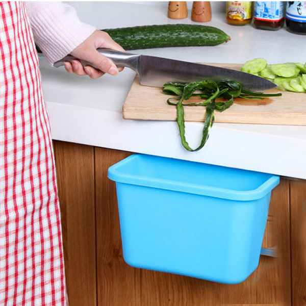 我有厨房垃圾桶橱柜门挂式杂物桶创意桌面垃圾桶塑料大号垃圾筒产品展示图1
