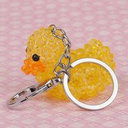 Mini Crystal mobile chain pendant-Yellow Duck handmade jewelry beading DIY kits auto bag gift