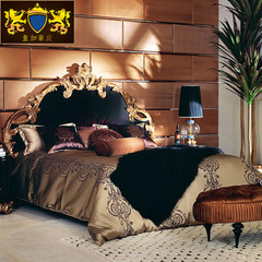 欧式实木大床双人高档优质绒布婚床卧室家具双人床1.8米新古典床