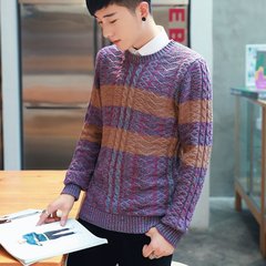 韩版男士秋季薄款毛衣男圆领线衣学生套头线衫衣服青少年针织衫潮