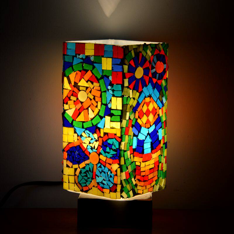 漩木原创diy浪漫温馨礼物创意卧室床头灯 马赛克手工台灯材料包