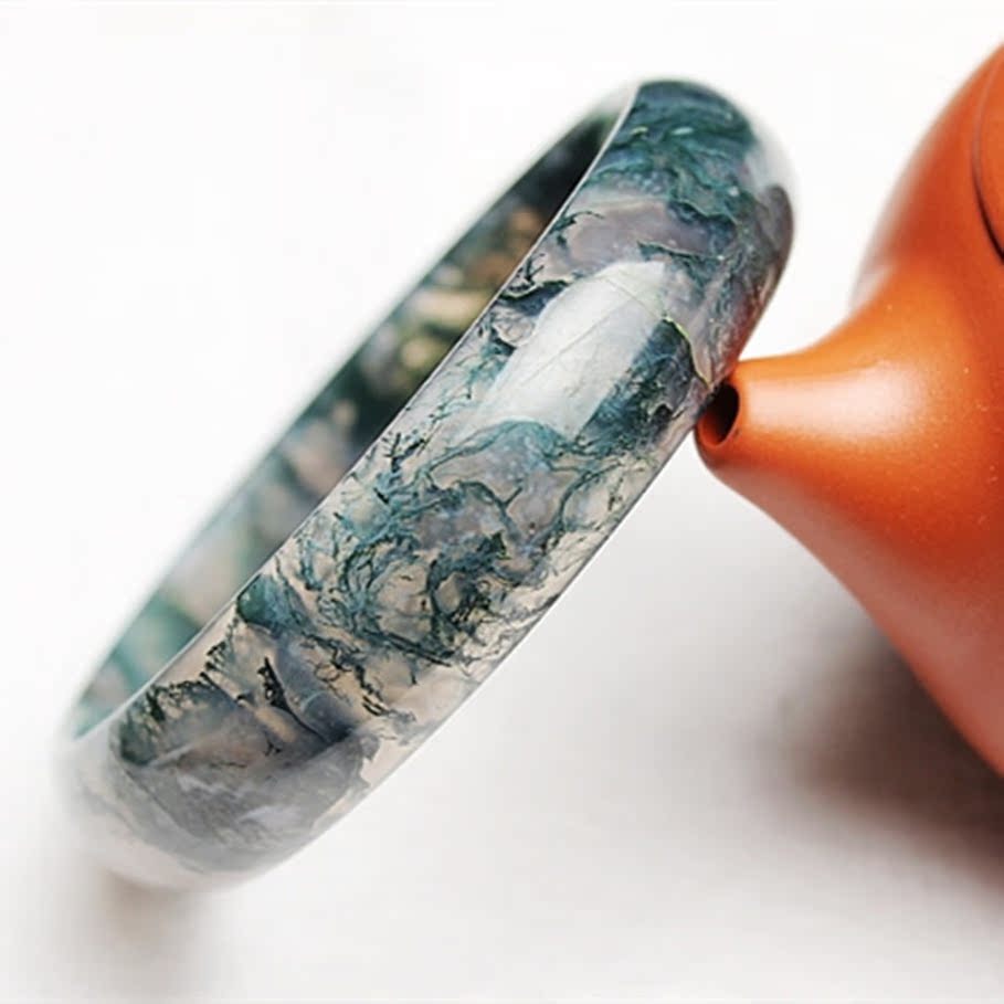 纯天然水草玛瑙手镯 奢华款 一图一物 收藏级珍品