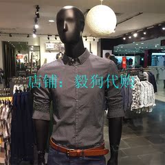 杰克凌志 纯棉男波点扣领修身版衬衫215105039 D80