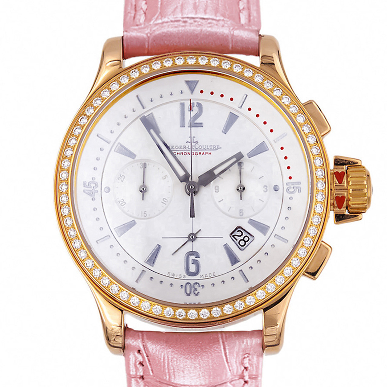 [9.5新]积家石英女表日期计时玫瑰金镶钻