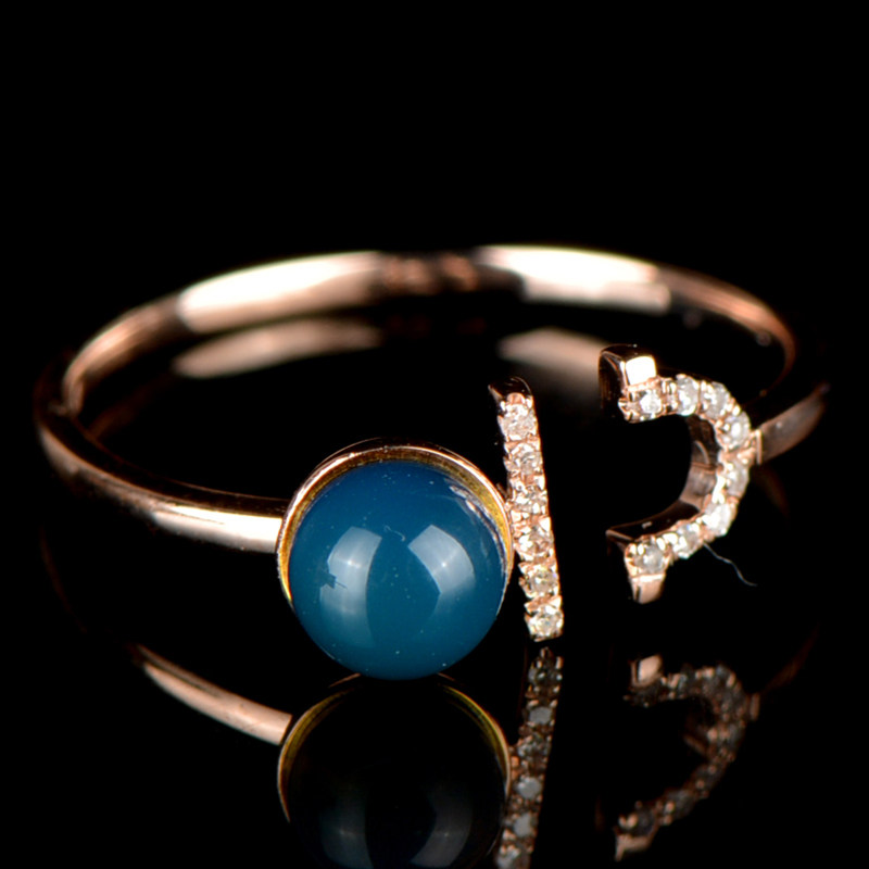 限3件 天秤座 多米5a梦幻蓝镶嵌18k金戒指 【量贩清仓】可降至1元