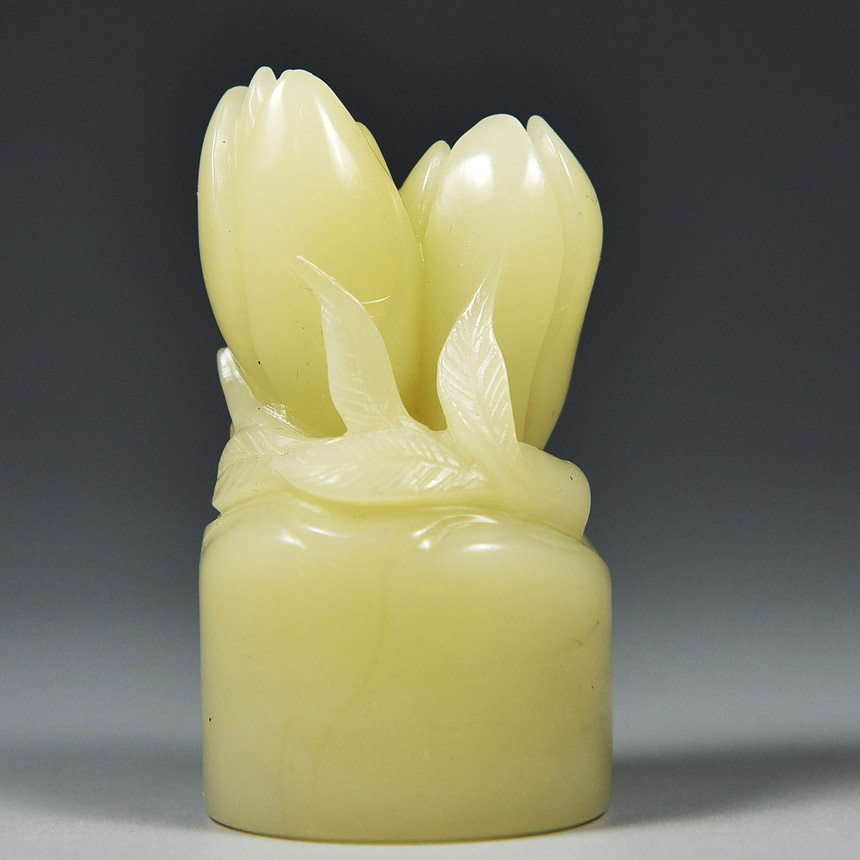 【视频看货】精品 寿山芙蓉石《兰花钮》印章 干净细腻白润