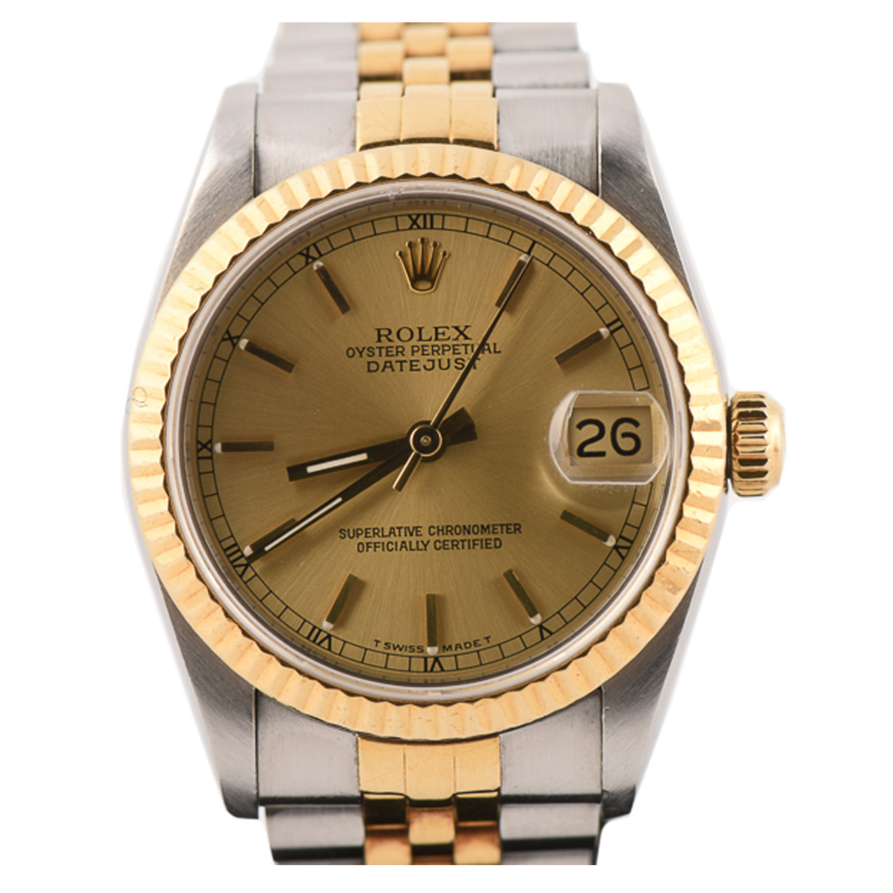 [9.5新]rolex劳力士女士间金日历自动机械表女装日志型20002014