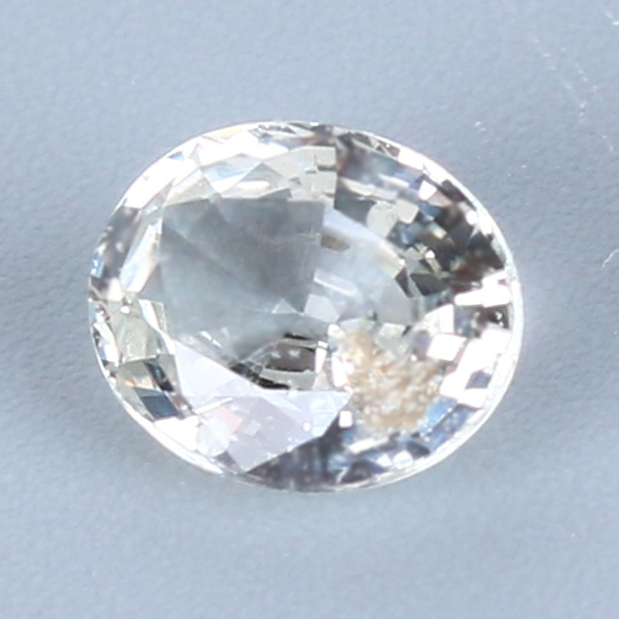 【既拍即得】0.96克拉 天然无色蓝宝石裸石 火彩超闪