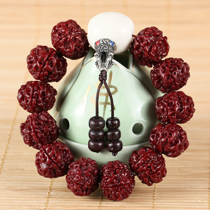 五台山赐福加持 玉化金刚菩提佛珠手串 猛犸象牙佛头