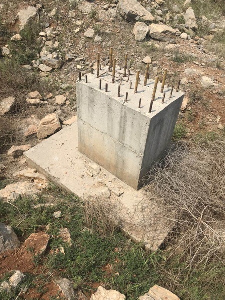 原枣庄市伯乐包装制品科技有限公司租赁土地建设的地基底柱钢柱及土方