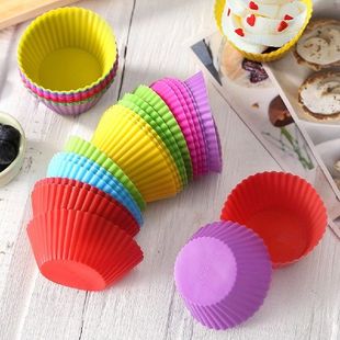 速发Silicone Cupcake Liner Solid Color Reusable Baking Cups