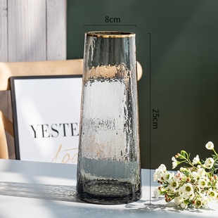 急速发货观音竹子花瓶专用水养转运竹水竹宽口透明玻璃插花瓶大口