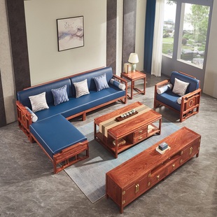 厂家红木家俱刺猬紫檀贵妃沙发转角L型组合沙发客厅沙发